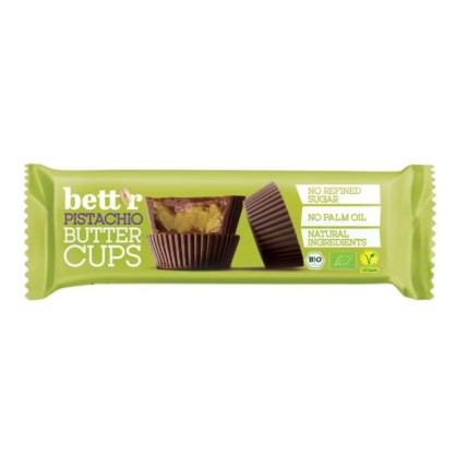 Butter cups fourrées à la purée de Pistache BIO 39 gr - BETT'R