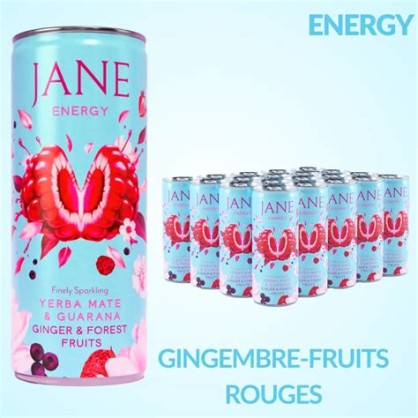 Boisson Energy Gingembre Fruits Rouges 25 cl - JANE - vegetalfood