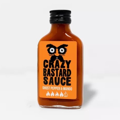 Sauce Piquante Ghost Pepper & Mangue 100ml - Crazy Bastard Sauce - vegetalfood