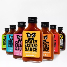 Coffret 7 Sauces Piquantes 7 x 100ml - Crazy Bastard Sauce - vegetalfood
