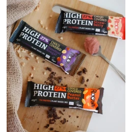 Barre Hyper Protéinée (27%) recouverte de glaçage Fraise BIO 40g - ROOBAR
