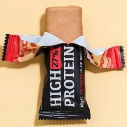Barre Hyper Protéinée (27%) recouverte de glaçage Fraise BIO 40g - ROOBAR