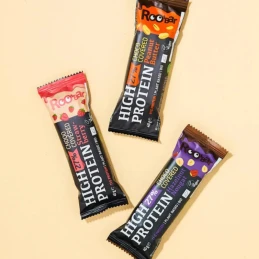 Barre Hyper Protéinée (27%) recouverte de glaçage Fraise BIO 40g - ROOBAR