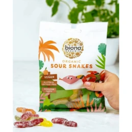 Bonbons serpents acidulés BIO 75 gr - BIONA ORGANIC