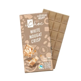 Tablette de chocolat White Nougat Crisp BIO 80 gr - ICHOC
