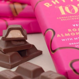 Tablette de chocolat fourrée au beurre d'amandes grillées BIO 100 gr - RHYTHM 108