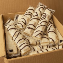 Gaufrettes chocolat blanc fourrées à la crème caramel salé 100 gaufrettes - VRAC - vegetalfood