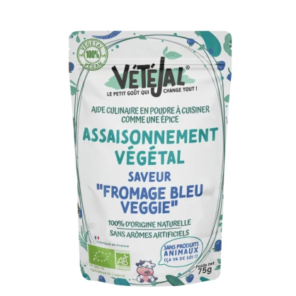 Assaisonnement végétal saveur Fromage Bleu 75 g BIO - VETEJAL - vegetalfood
