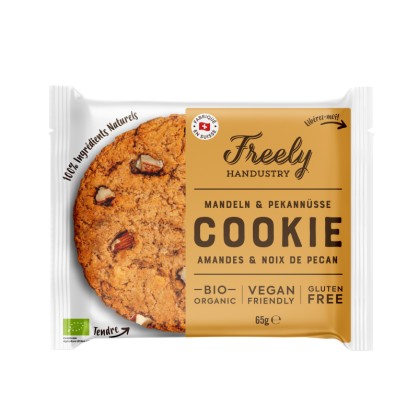 Cookie vegan amandes & noix de pécan BIO 65g - Freely Handustry - vegetalfood
