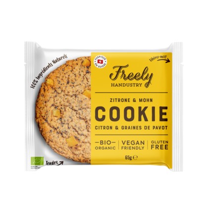 Cookie vegan citron & graines de pavot BIO 65g - Freely Handustry - vegetalfood
