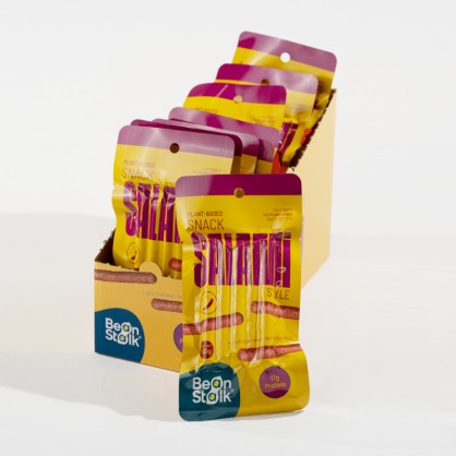 14/03/2026 - Snacks sticks vegan style Salami, à base de soja 50 gr - BEANSTALK