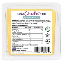 Bloc Ched'ar vegan 200 gr - Nafsika's Garden
