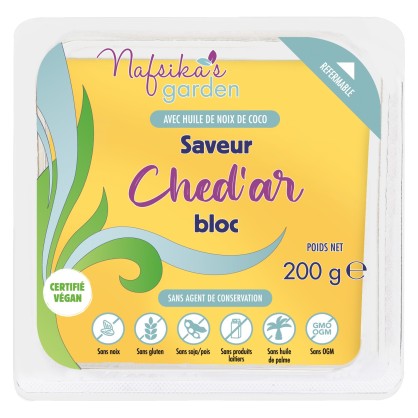 Bloc Ched'ar vegan 200 gr - Nafsika's Garden