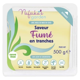 Tranches saveur gouda fumé végétal 500 gr - NAFSIKA'S GARDEN