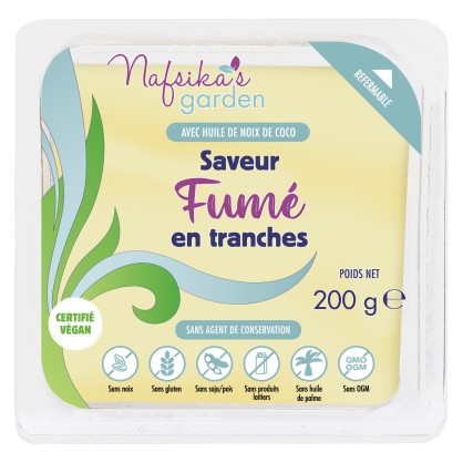 Tranché fumé "Gouda" vegan 200 gr - Nafsika's Garden