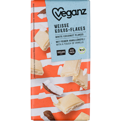 Tablette de chocolat blanc et flocons de Noix de Coco bio - Veganz