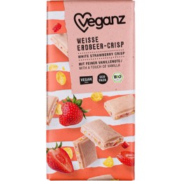 Tablette de Chocolat Blanc à la Fraise 80 gr - VEGANZ