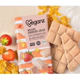 Tablette de Chocolat Blanc à la Fraise 80 gr - VEGANZ