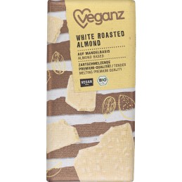 DDM 15/03/25 - Tablette de Chocolat Blanc aux Amandes grillées 80 gr - VEGANZ