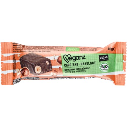 Barre au Chocolat et à la Noisette 40 gr - VEGANZ