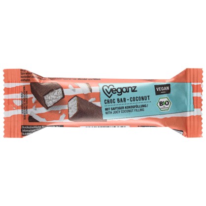 Barre au Chocolat et à la Noix de Coco 40 gr - VEGANZ