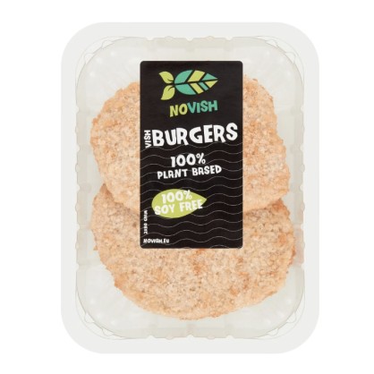 Burger sans Poisson 100% Vegan, base de protéine de blé et pois - Novish