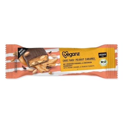 STOP - Barre Chocolatée Cacahuète Caramel 50 gr - VEGANZ