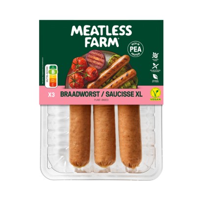 Saucisses XL à base de protéines de pois 225 gr - Meatless Farm