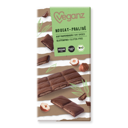 Tablette de chocolat Nougat Praliné Bio 85 gr - Veganz
