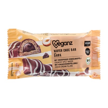 Gaufrettes fourrées à la crème de Chocolat Noir 30 gr - VEGANZ