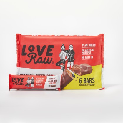 Multipack gaufrettes chocolat fourrées crème de noisette 6 x 21.5 gr - LOVERAW