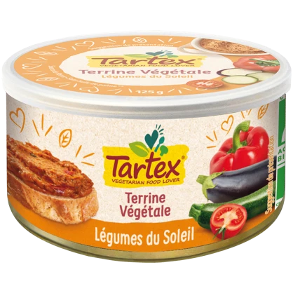 Terrine végétale aux légumes du soleil BIO 125 gr - TARTEX