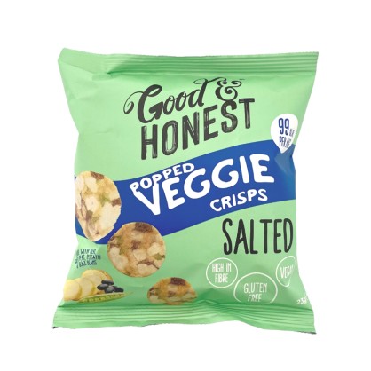 Chips poppées Veggie Salées Pois Verts, Pomme de Terre & Haricots Noirs 23 gr - Good and Honest