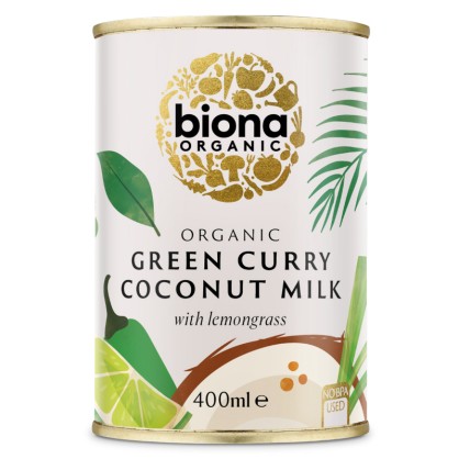 Lait de coco Curry Vert Citronnelle BIO 400 ml - BIONA ORGANIC