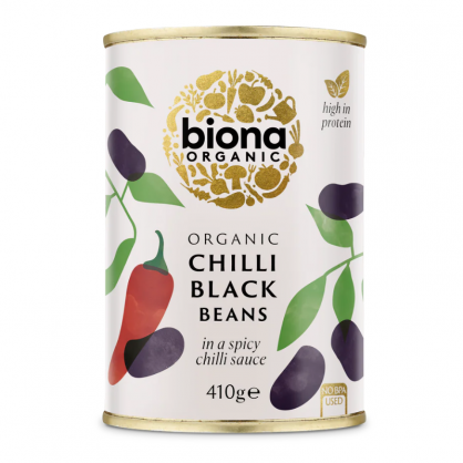 Haricots Noirs sauce Chili 410 gr - Biona Organic