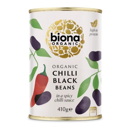 Haricots noirs sauce chili 410 gr - BIONA ORGANIC