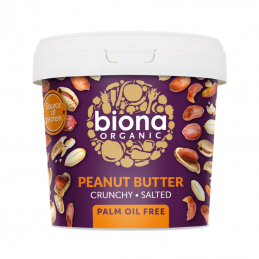 Beurre de Cacahuètes - Crunchy & Salé - 1 seau de 1 kg - Biona Organic