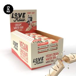 ANTI GASPI / DDM PASSEE -  Gaufrettes chocolat blanc fourrées à la crème 43 gr - LOVE RAW