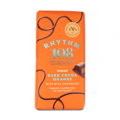 Tablette de Chocolat noir vegan Orange 100 gr - Rhythm108