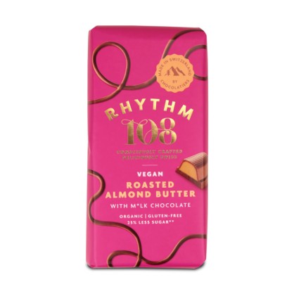 Tablette de chocolat fourrée au beurre d'amandes grillées BIO 100 gr - RHYTHM 108
