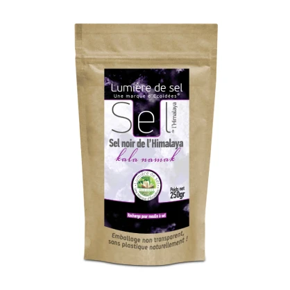 Recharge pour moulin : sel noir Kala Namak 250 gr - ECOIDEES