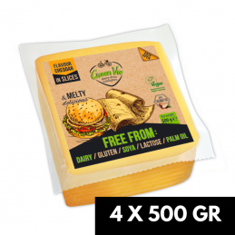 Tranches saveur Cheddar - 4 x 500 gr - GreenVie