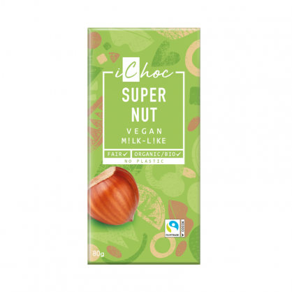 Tablette de chocolat bio vegan Super Nut 80 gr - iChoc