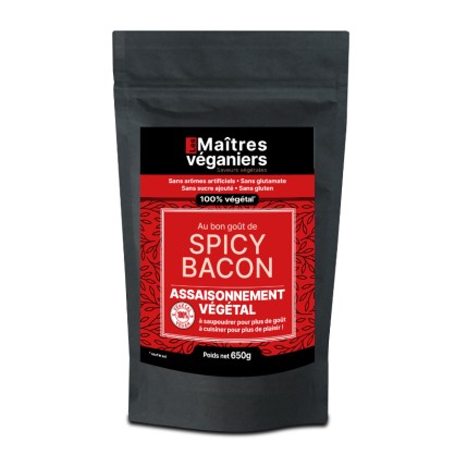 Assaisonnement végétal saveur bacon épicé 650 gr - LES MAÎTRES VÉGANIERS