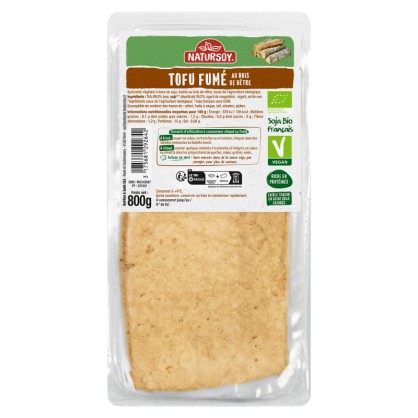 Tofu fumé au bois de hêtre 800 gr - NATURSOY
