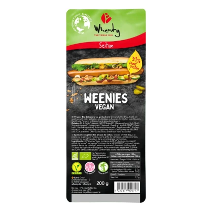 ANTI GASPI / DDM PASSEE - Vegan Weenies Bio 200 gr - Saucisses végétales hot-dog - Wheaty