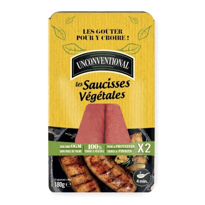 Saucisses hot-dog végétales 180 gr - UNCONVENTIONAL