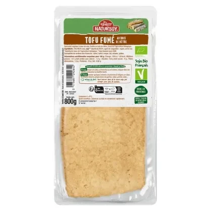 DLC 13/07/25 - Tofu Fumé au bois de hêtre bio -1 x 800 gr - NaturSoy