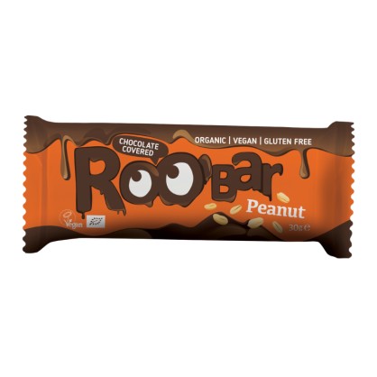Barre Cacahuètes recouverte de Chocolat BIO 30g - ROOBAR