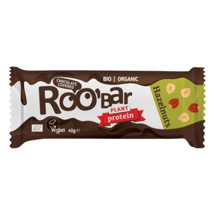 Barre Protéinée Noisettes recouverte de Chocolat BIO 40g - ROOBAR